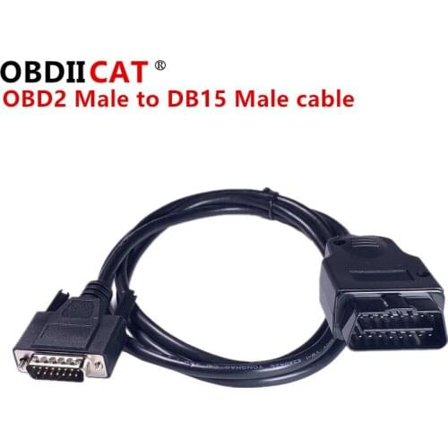 100 PCS OBDII Car Conectors Cable 1.5m OBD2 Cable Male to DB15 Cable DB15 Male to Male OBD 2 Cable for Car Diagnostic Adapter