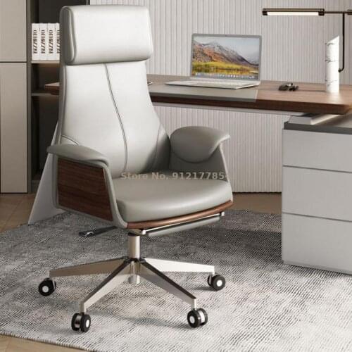 Boss Chair Leather Office Chair Reclining Business Computer Chair Home High-end Executive Chair Light Luxury Study Chair