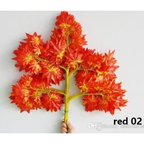 Green gold silver maple leaf skeleton leaves artificial silk leaves artificial maple branch 12pcs/lot