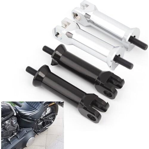 Motorcycle Black/Chrome Rear Passenger Foot Pegs Support Mount Clevis Kit For Harley Fat Boy Sport Glide Softail Standard