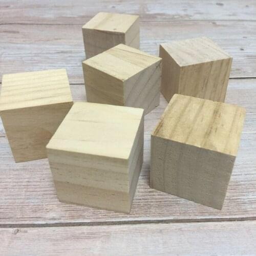 Set of 16 pcs 1 1/2 inch (4 cm) Unfinished Wood Blocks for wood crafts wooden cubes wood blocks