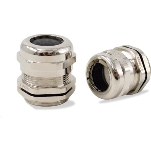 Nickel Brass Metal cable entry gland connector M8-M30 waterproof ip68 Wire hole Glands conduit cable fixed holder protector
