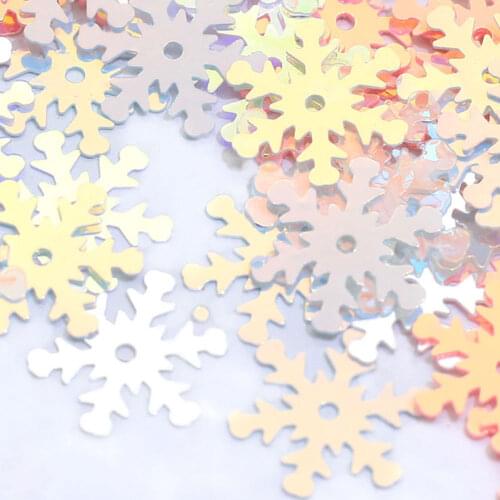Wholesale 14mm Pvc Snowflake Sequins Christmas Decoration Glitter Confetti For Crafts Diy Supplies
