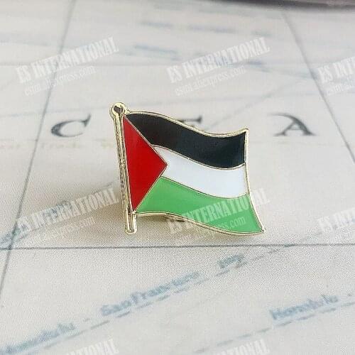 Palestine National Flag Lapel Pins Crystal Epoxy Metal Enamel Badge Paint Brooch Souvenir Suit personality Commemorative