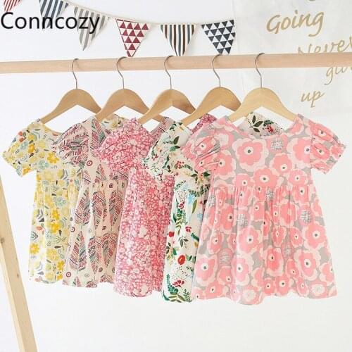 Princess Dresses Casual Toddler Girls Dress Childrens Girls' Flower Garden Cotton Baby A-line Dress Flower Kids Children Dress