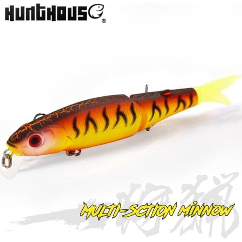 Hunthouse magalllon minnow lure 9 cm 7.4g jointed bait with diving pike fishing lure soft tail swimbait wobblers