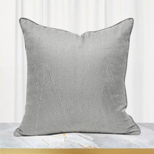 Silver Gray Cushion Cover 50x50 45x45 High Precision Jacquard Throw Pillow Cover Luxury Decoration For Hotel Sofa Pillowcase