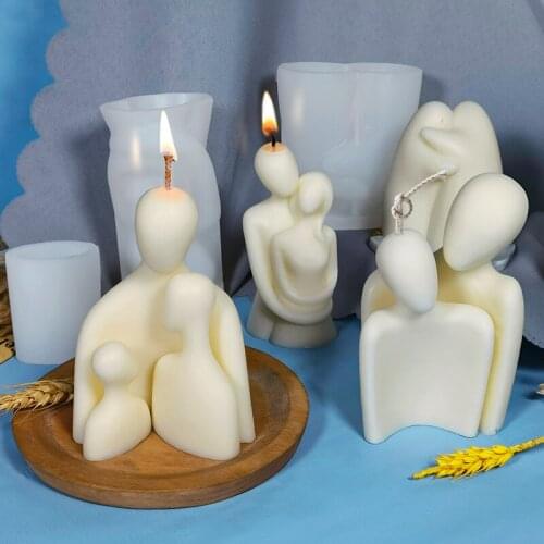 DIY Warm Hug Family Candle Silicone Mold DIY Lovers Aromatic Plaster Soap Candle making Wedding Gifts Craft Home Decor Supplies