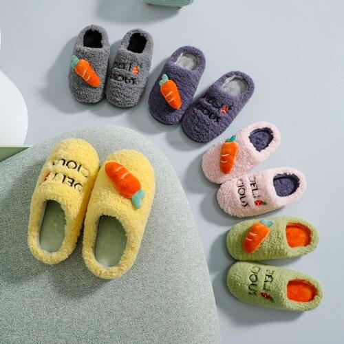 Winter Teen Slippers Soft Cotton Cute Slippers Women House Plush Non-slip Floor Shoes Home Bedroom Slippers Boyfriend Gift