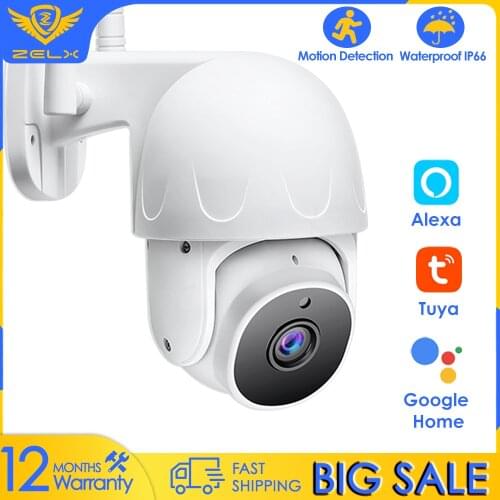 Tuya Video Surveillance Camera 1080P IP Camera WiFi Outdoor CCTV Security Camera Two Way Audio Motion Detection Smart Home Alexa