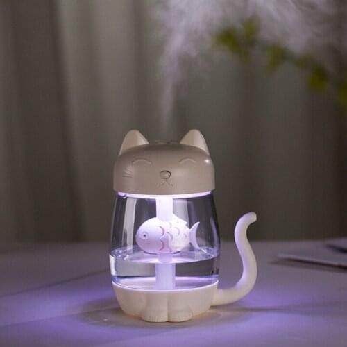 3 in 1 USB 350ml 7 Colors Night Light Cartoon Cat Air Ultrasonic Humidifier Mist Maker Fogger & USB Fan & USB Lamp USB Gadgets
