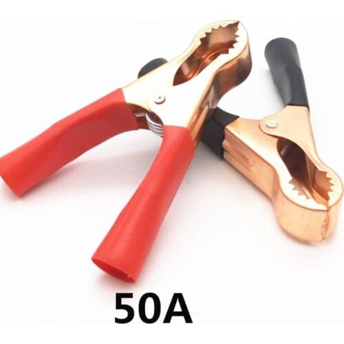 10pcs/lot Red Black 80mm 50A Crocodile Car Caravan Van Battery Test Lead Clips Alligator Clips