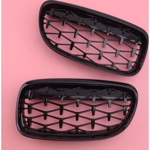 1 Pair Shiny Black Diamond Meteor Style Grille Fit For BMW E90 LCI Facelift 2009 2010 2011 51137201969 51137201967 51137201970