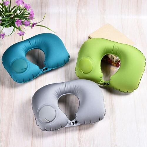 1PC Multi Colors TPU Inflatable Neck Pillow Travel U Shape Air Pillow Neckrest Portable Head Rest Pillows In Flight Cushion