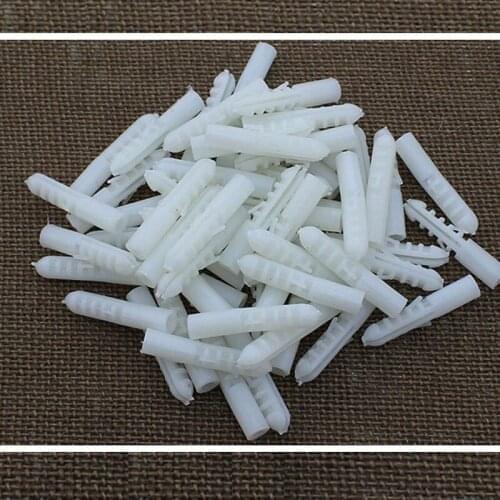 100 pcs/lot M6 x 30 Bulge stopper anchor wall plug tubes plastic expansion pipe screw self-tapping screws stopper tube