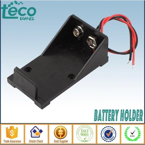 2pcs Single Slots 1x 9V Battery Clip Holder Case Box with Wire Leads DIY