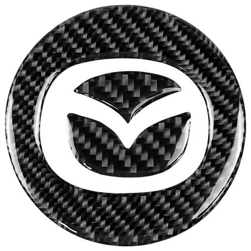 2pcs Car Steering Wheel Logo Stickers Carbon Fiber Auto Decorative Styling Decals Sticker for Mazda Axela ATENZA CX-5 CX-4