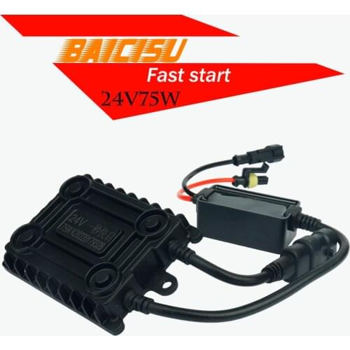 2018 Rushed Real Asic Chip High Quality 75w 24v Fast Start For Hid Ballast H1 H3 H7 H8/h9/h11 9005/hb3 9006/hb4 Xenon Kit