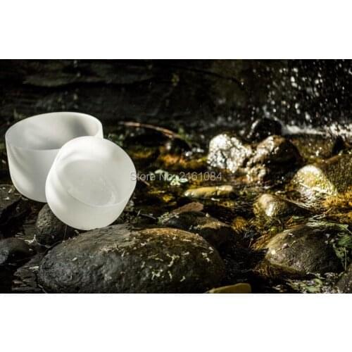 6'' G Throat Chakra Fused Quartz Crystal Singing Bowl with one free suede and o-ring