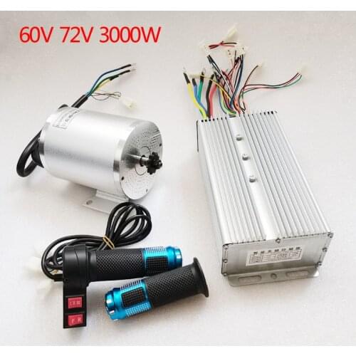 60V 72V 3000W Brushless high speed Motor Controller 24 tubes 50A, Reverse Twist Throttle, Power Ignition Lock Scooter Kart Kit