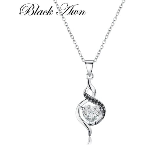 925 Sterling Silver Fine Jewelry Trendy Engagement Punk Necklaces for Women Wedding Pendants Silver Necklace P077