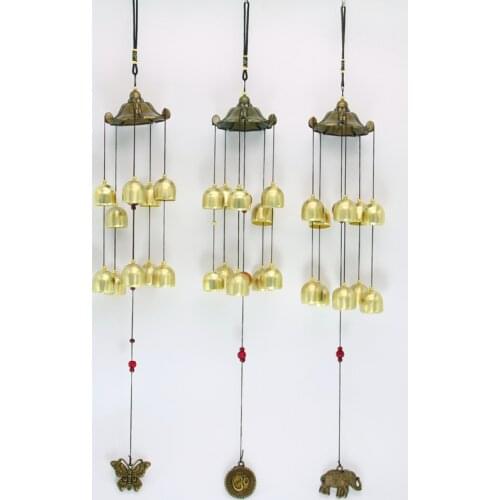 Antique 10 Copper Alloy Bells 60cm Long Antirust Wind Chime Door Yards Hanging Home Decor Wind Bell Birthday Gifts