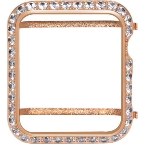 Callancity for Apple Watch series 3 series 2 series 1 diamond case bezel crystals handwork inlaid black platinum plating