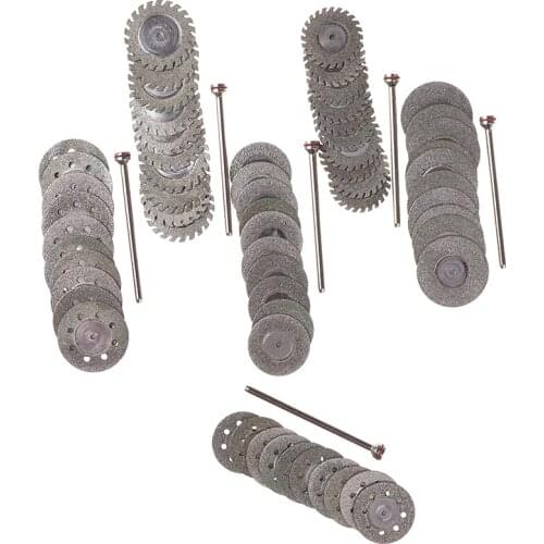 10Pcs disc+1Shank Dental Diamond Polishing Wheel Saw Disc Ultrathin Sand Cutting Film Jewelry Deture Grinding Cutter Rotary Tool