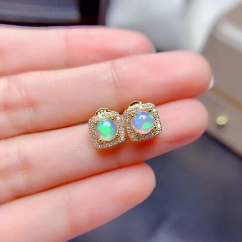 Elegant Birthday Gift Super Quality 100% Natural And Real Opal Earring 925 sterling silver Fine jewelry