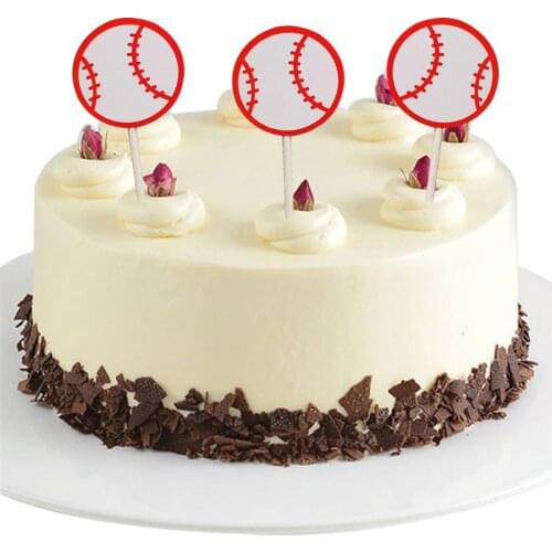 FunPa Cake Topper Party Decor Creative Basketball Soccer Baseball Cake Flag Cake Decoration For Birthday Party