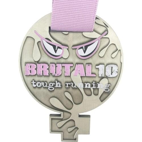 Custom Metal Medal One Side Irregular Cute Design Silver Medal