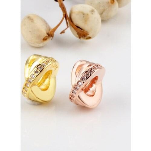 S925 Sterling Silver Star Ring Cubic Spacer Charm Fit Original Bracelet Necklace DIY Jewelry