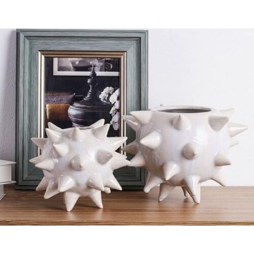 Personality Succulent Ceramic Flowerpot Ornaments Sea Urchin Sculpture Crafts Living Room Balcony Home Decoration Accessories