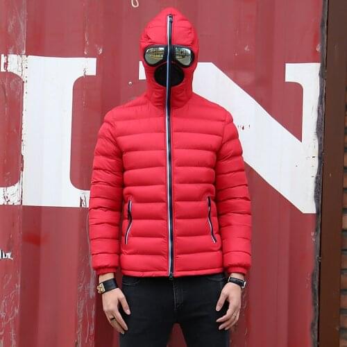 Hooded with Glasses jacket men Winter Parka Men Windbreak Thick Warm Windproof Coats Male Hooded Jackets motorcycle Cool clothes