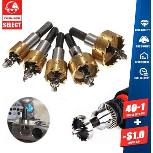 5 Pcs 16-30mm HSS Carbide Tip Drill Bit Hole Saw Set Metal Wood Drilling Cut Tool Sheet Metal Reamer