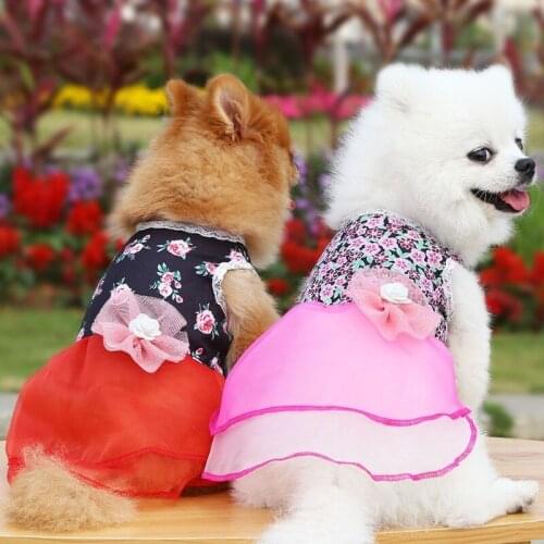 Pet Dog Dress Clothes Spring And Summer Clothes Cat Clothes Pet Skirt Pet Clothes Lips Gauze Skirt Princess Skirt