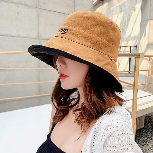 2020 solid Double sided Bucket Hat Fisherman Hat outdoor travel hat Sun Cap Hats for Women