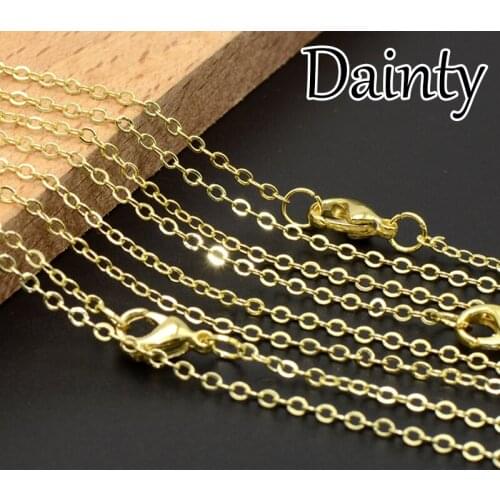 50 pcs - 14 K Dainty Necklace Chain 14 K Light Gold, Gold Dainty Choker Necklace 16, 18, 20 Inch Dainty Chain Necklace for Women