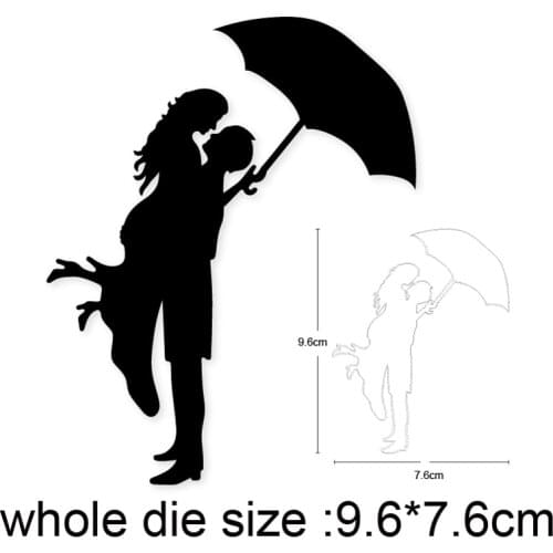 Umbrella Couple Metal Cutting Dies stamp and dies Stencils DIY Scrapbooking dies Photo Cards Making Embossing Die Cut Craft dies