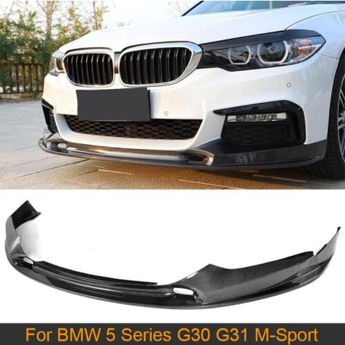 Carbon Fiber Car Front Bumper Lip for BMW 5 Series G30 G31 G38 M-SPORT 2017 - 2019 Chin Protector Apron