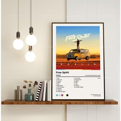 Free Spirit Poster/Track List Album Cover Poster Printed Wall Art/Minimalist Music Poster/Home Decoration/Gift Ideas