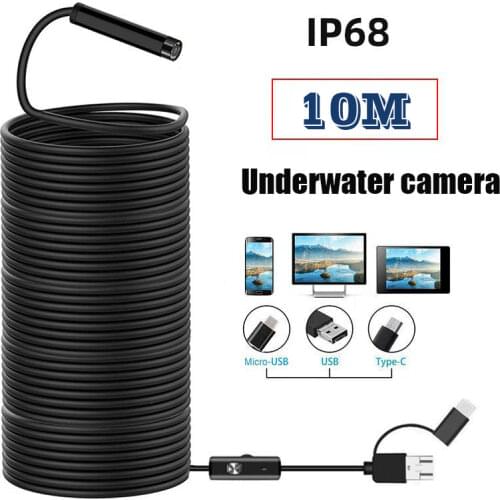 10M HD underwater camera 5 mega-pixel visual fishing device wire connection mobile phone tablet 8LED illuminated fish finder