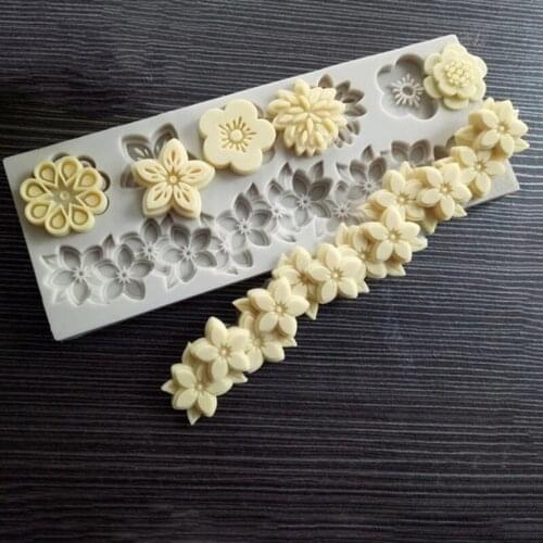 A Variety Flowers Fondant Silicone Mold DIY Cake Circumference Mold Sugarcraft Border Cake Decoration Soft Candy Chocolate Mold