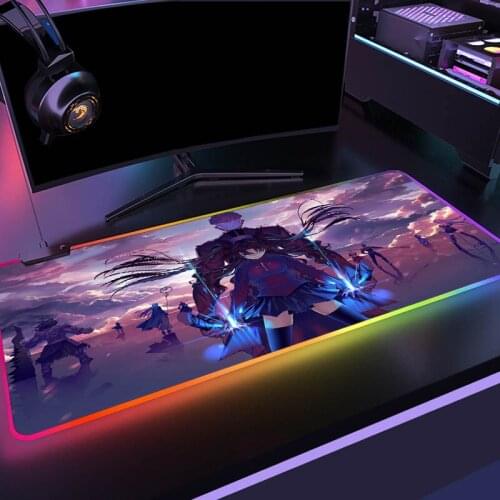 RGB FGO Emiya Shirou Mouse Pad Fate Grand Order LED Computer Laptop Mousepad Waterproof Colorful For Gaming Table Carpet