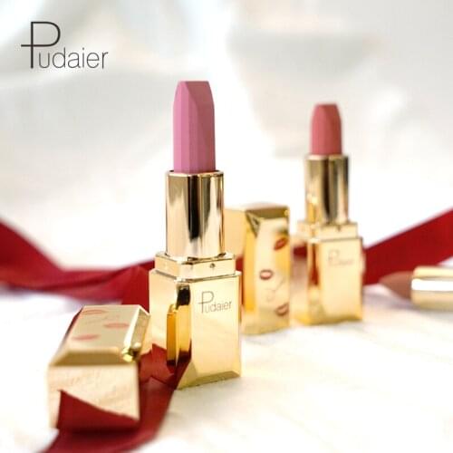 Pudaier 26 Colors Luxury Long Lasting Lipsticks Make Up Matte Lipstick Waterproof Tint Lip Gloss Batom Matte Good Texture Mate