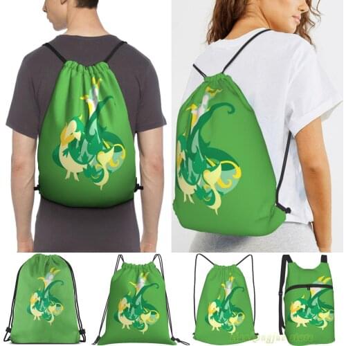 Men Sackpack Strap Bags Snivy Evolution Women Purpose Drawstring Backpacks Outdoor Travel Backpacks For Gym Training Fitness Bag