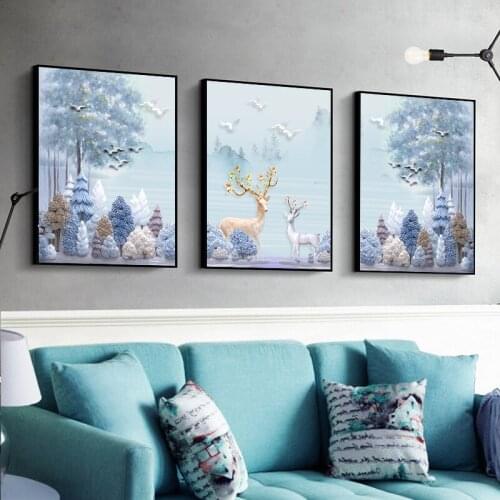 Modern Canvas ArtPink Embossed Abstract Art Posters 3 Pieces/Set Print Painting Home Decoration Wall Pictures for Living Room