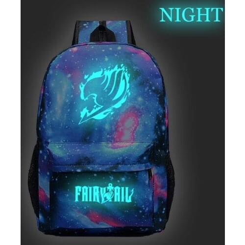 FAIRY TAIL Luminous Backpack Students Boys Girls Book School Bags Beautiful Popular Pattern Men Women Travel Rucksack