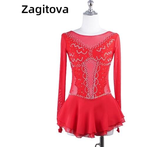 Zagitova Figure Skating Performance Dress For Girls Skating Dress For Women With Lace Performance Dress With Shining Gems