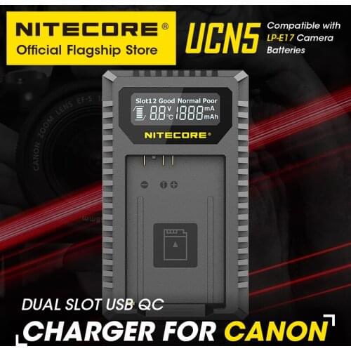 NITECORE UCN5 intelligent dual-slot usb fast charging LP-E17 outdoor portable mobile charger